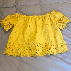 Yellow Madewell off shoulder top